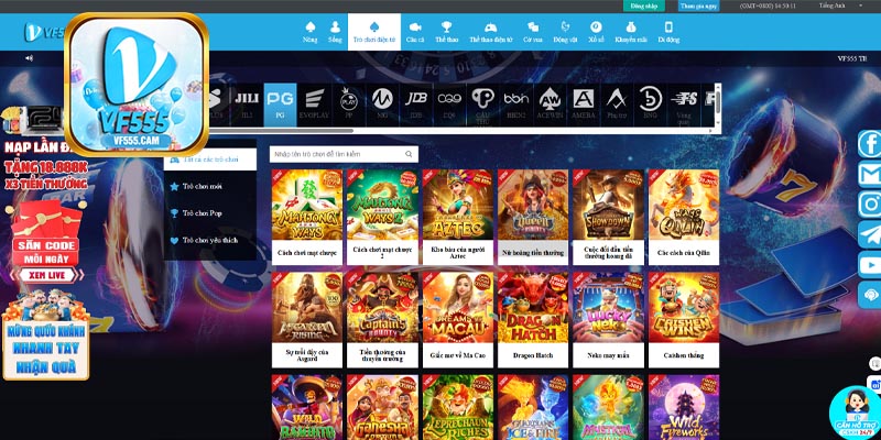 Khám phá danh sách các game nổ hũ hàng đầu tại VF555